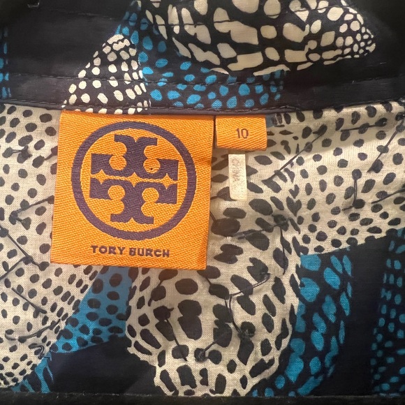 Tory Burch Stephanie Blue Sea Shell Sequins Detail Top Size 10 - Picture 5 of 7